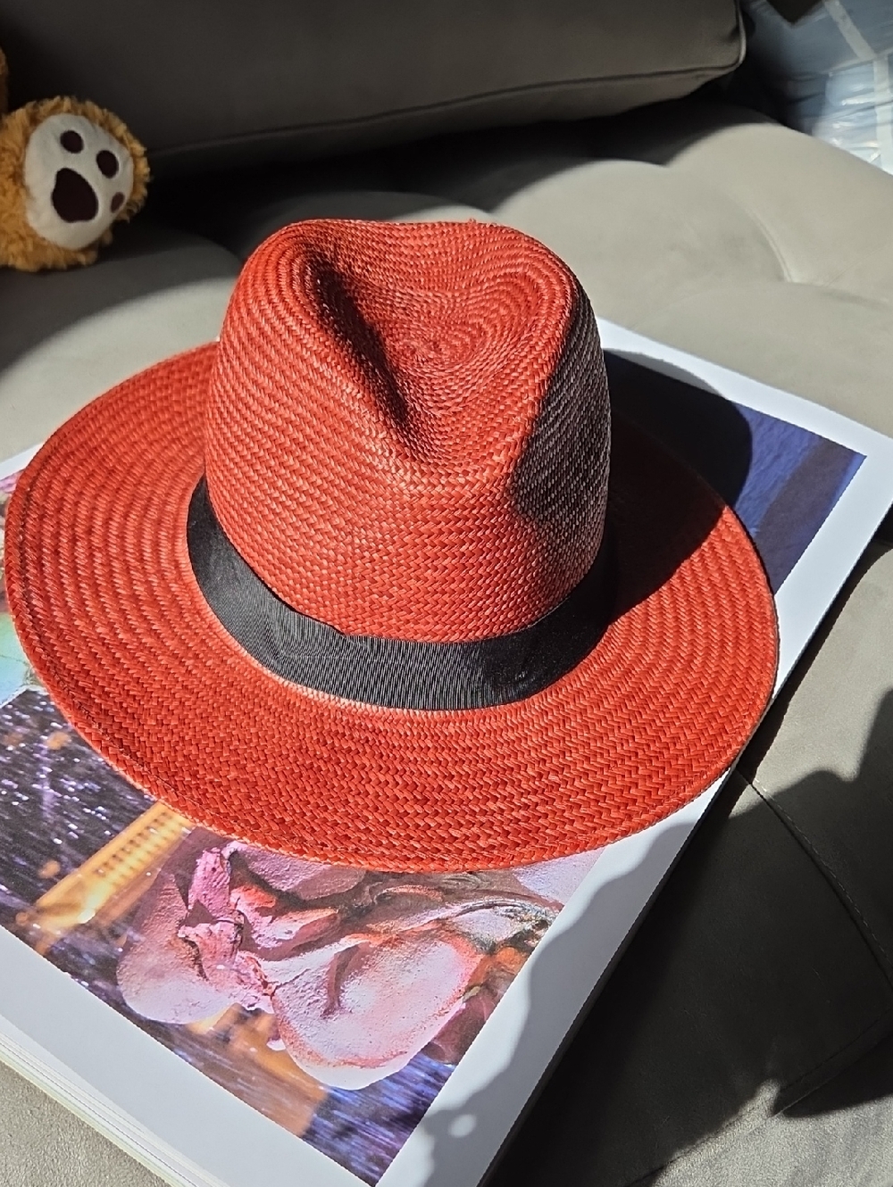 Classic Red Panama Hat. NWOT